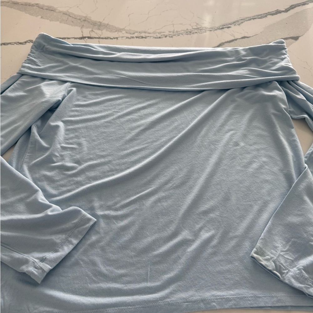 J.Crew Blue Off-Shoulder Women's Shirt